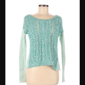 Classic knit pattern sweater in Teal and aqua